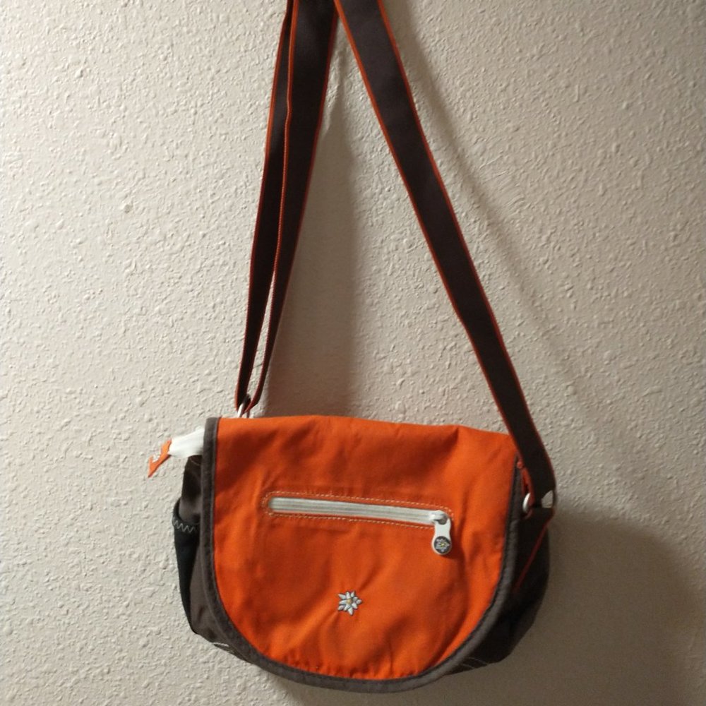 Sherpani Milli Crossbody Bag Front Flap Zipper - -Orange and Brown